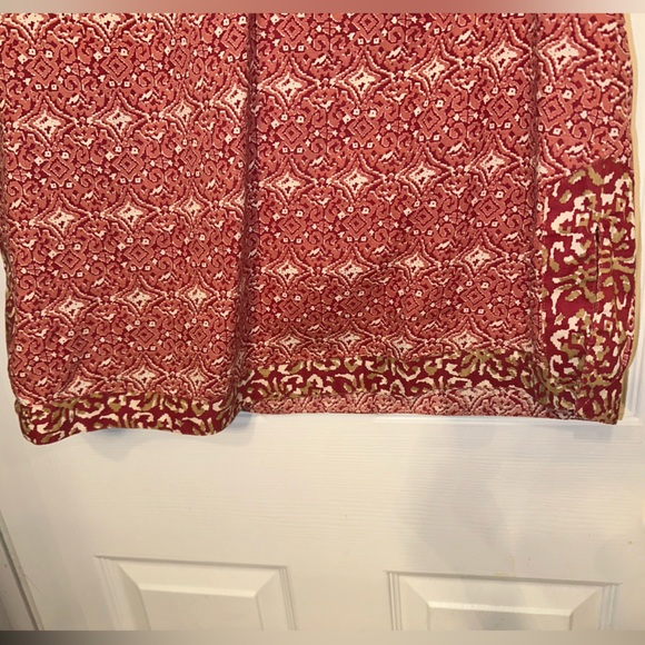 CHARTER CLUB 12 WOMENS Orange Cotton Print Sleeveless TOP TANK V-neck BLOUSE - Picture 4 of 5